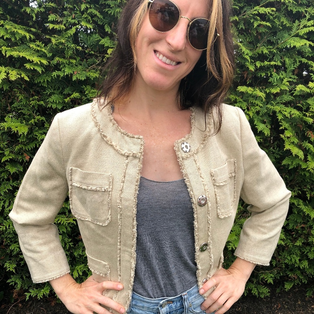 NEW Michael Kors Cream Jacket - Size 6P